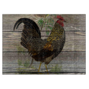Planche À Découper Cuisine Coq de Campagne Rustique