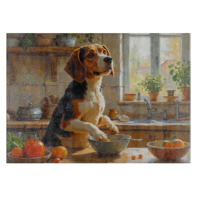 Planche À Découper Cuisine de Beagle dans la cuisine (Devant)