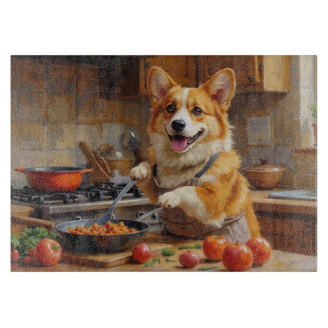 Planche À Découper Cuisine de Corgi dans la Cuisine (Devant)