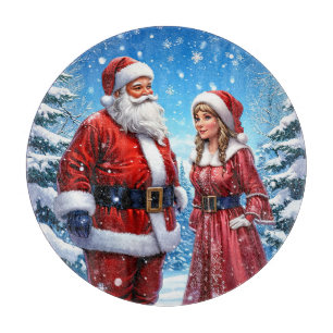Planche À Découper 🎄 Cuisine de fêtes Joie Santa & Mme Claus