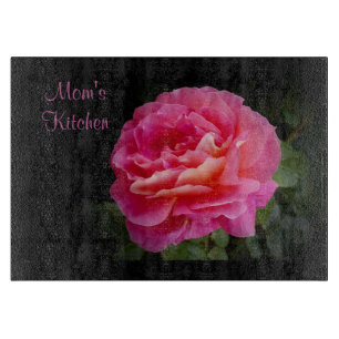 Planche À Découper Cuisine de Maman Verre Décoratif Floral