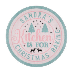 Planche À Découper Cuisine de Noël rose Preppy