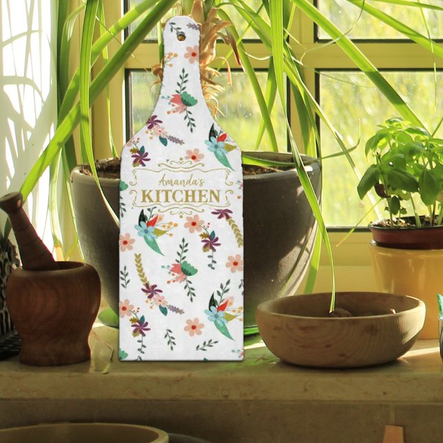 Planche À Découper Cuisine florale personnalisée (Créateur téléchargé)