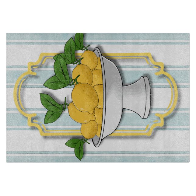 Planche À Découper Cuisine italienne au citron | Côtier (Devant)