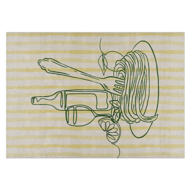 Planche À Découper Cuisine italienne de pâtes et de vin Imprimer (Devant)