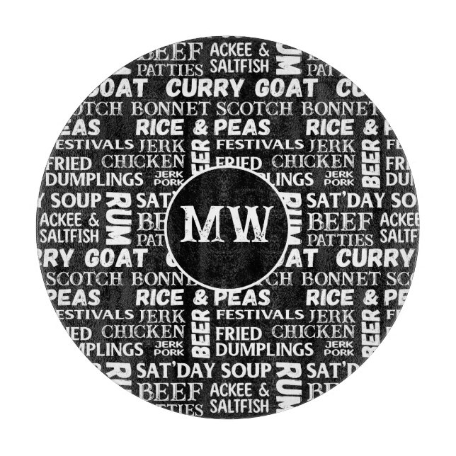 Planche À Découper Cuisine jamaïcaine Cuisine caraïbe Monogramme (Devant)