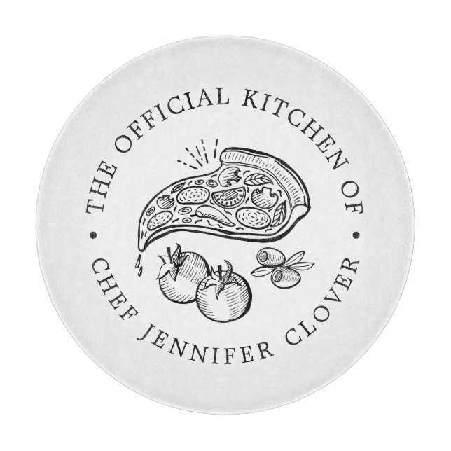 Planche À Découper Cuisine officielle | Thème de la pizza  (Devant)