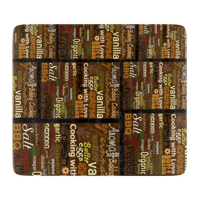 Planche À Découper Cuisine WordArt (Devant)
