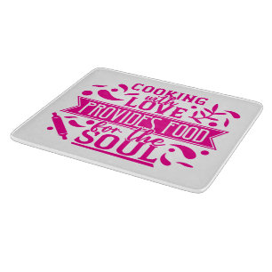 Planche À Découper Cuisiner avec amour / Choisissez votre couleur