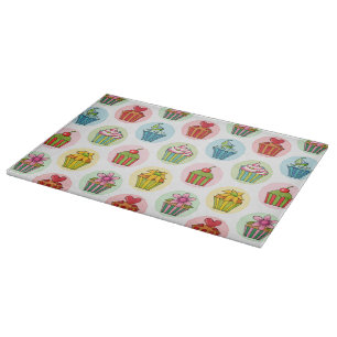 Planche À Découper Cupcakes Quirky Glass Cutting Board 15" x 11"