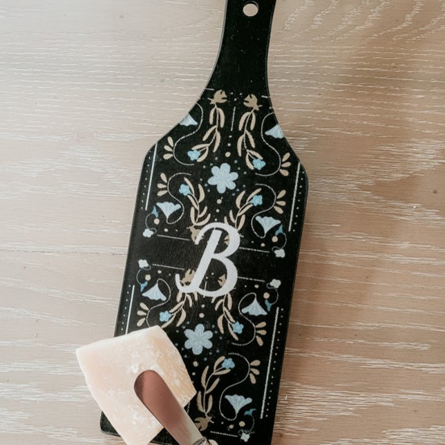 Planche À Découper Custom Blue Floral Folk Art charcuterie (Créateur téléchargé)