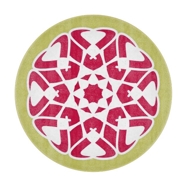Planche À Découper Cutboard, Un art moderne et floral rond (Devant)
