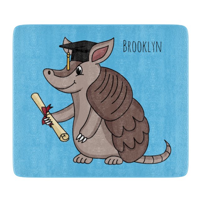 Planche À Découper Cute armadillo avec dessin animé de la casquette d (Devant)
