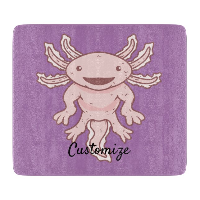 Planche À Découper Cute Axolotl rose Thunder_Cove (Devant)