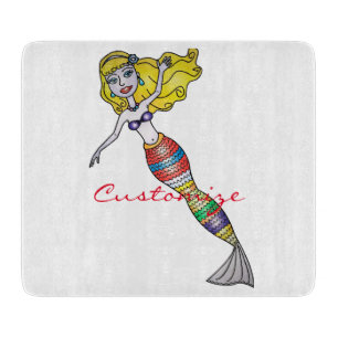 Planche À Découper Cute Blonde Mermaid Thunder_Cove