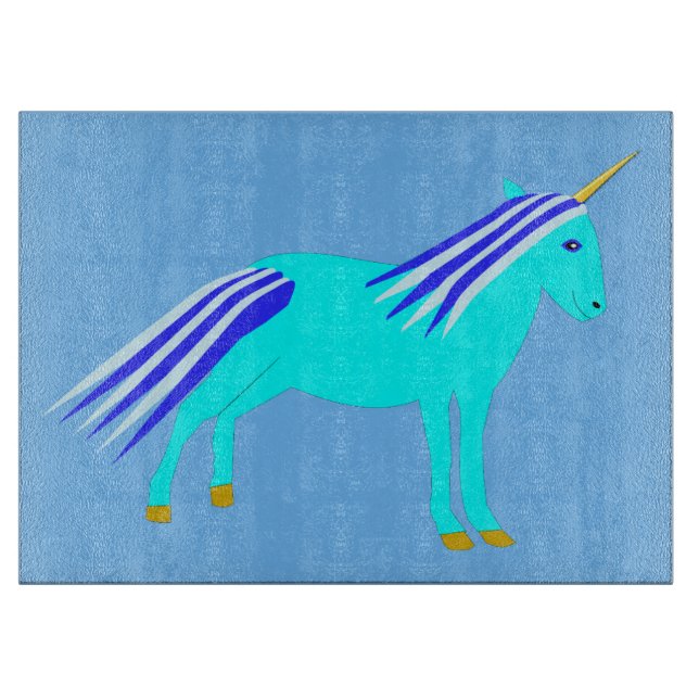 Planche À Découper Cute Blue Baby Boy Unicorn (Devant)