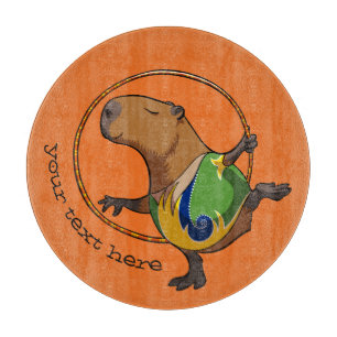 Planche À Découper Cute Capybara Rhythmic Gymnastics Hoop Cartoon