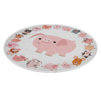 Planche À Découper Cute Cartoon Pig Mandala Coupe Board