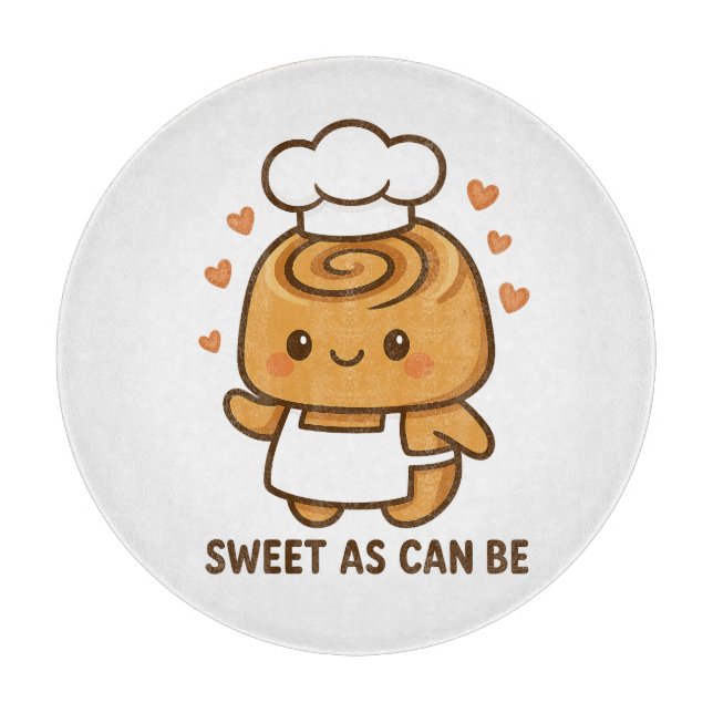 Planche À Découper "Cute Cinnamon Roll Chef - Kawaii Baking Design (Devant)
