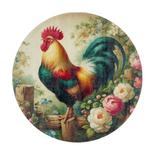 Planche À Découper Cute coq rustique/vintage (Devant)