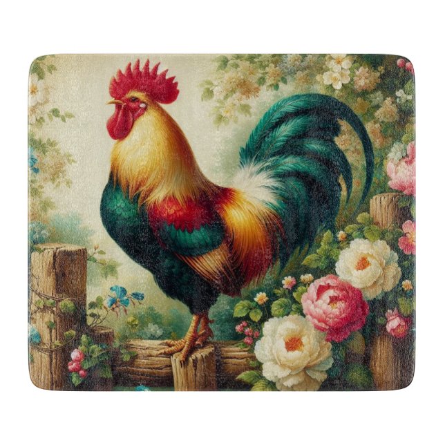 Planche À Découper Cute coq rustique/vintage (Devant)