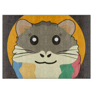 Planche À Découper Cute hamster face avec fourrure colorée : Amoureux