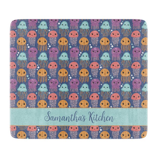 Planche À Découper Cute Kawaii méduse Personnalisée (Devant)