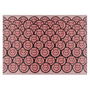 Planche À Découper Cute Kawaii Pink Piglets & Piglets Motif Vector Ar