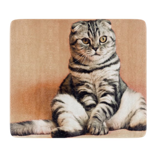 Planche À Découper Cute Kitten S'Est Étendu (Devant)