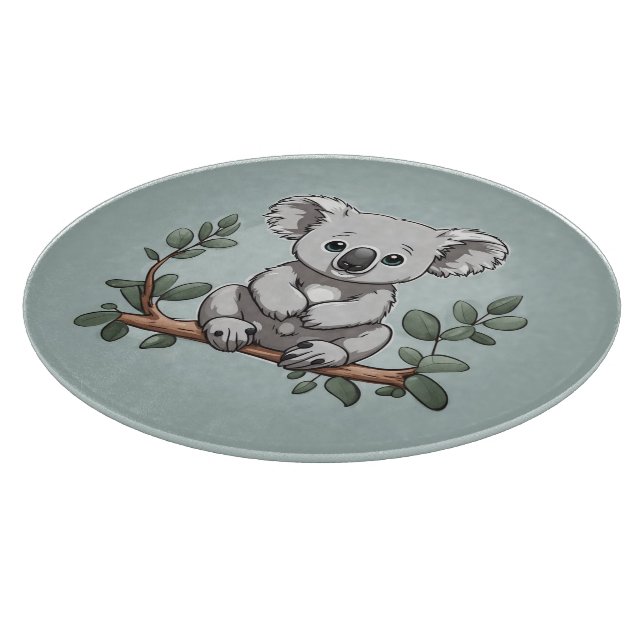Planche À Découper Cute koala ours sur turquoise (Coin)