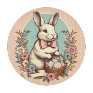 Planche À Découper Cute, lapin de Pâques vintage/oeuf/panier
