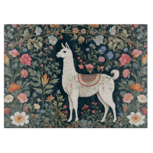 Planche À Découper Cute Llama Élégant Floral