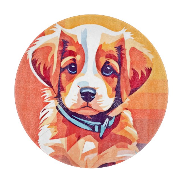 Planche À Découper Cute Puppy Pop Art (Devant)