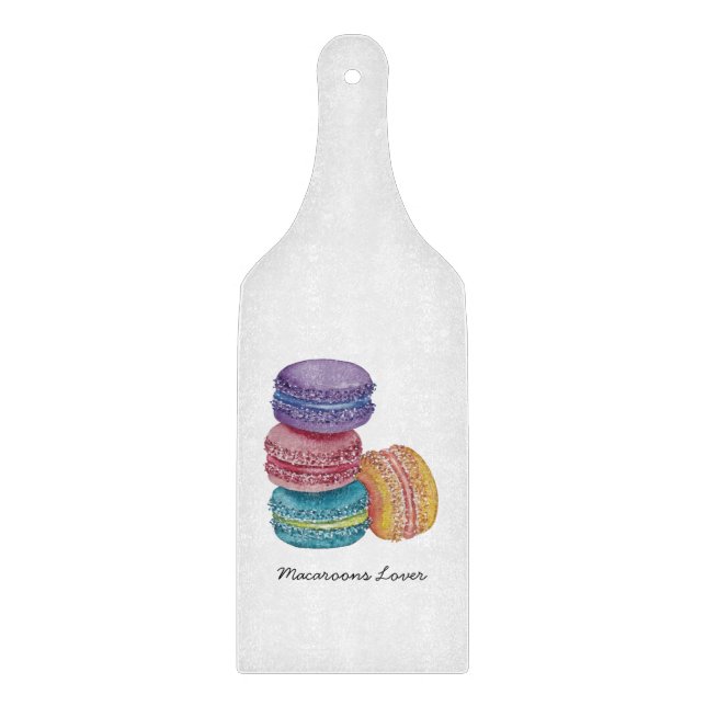 Planche À Découper Cute Rainbow Macaroons In Watercolor (Devant)