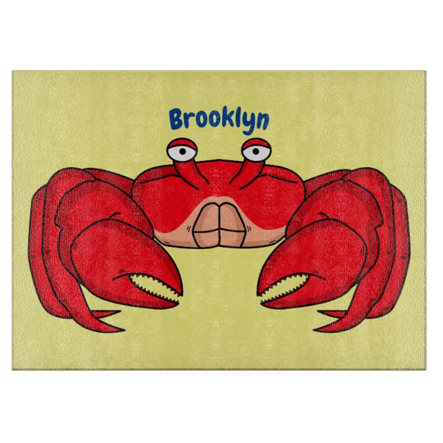 Planche À Découper Cute red crab cartoon (Devant)