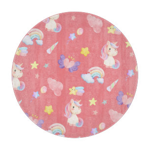 Planche À Découper Cute rose douce licorne arc-en-ciel Motif