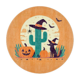 Planche À Découper Cute, sud-ouest du désert d'Halloween/cactus