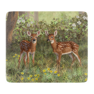 Planche À Découper Cute White Deer Twin Fawns
