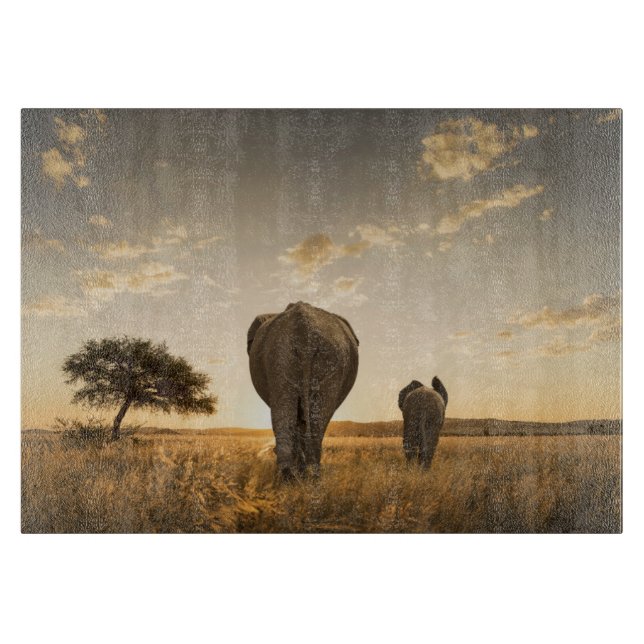Planche À Découper Cutest Baby Animals | Elephant Calf & Mother (Devant)