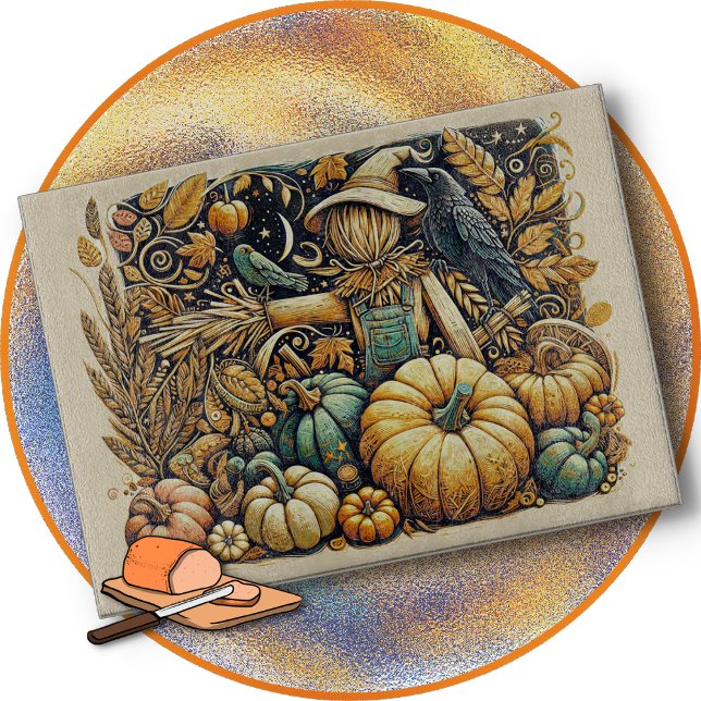 Planche À Découper CUTTING BOARD - Guarding the Pumpkin Patch (Créateur téléchargé)