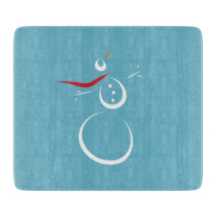 Planche À Découper Cyan d'hiver Cute Snowman