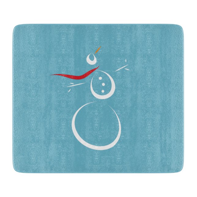 Planche À Découper Cyan d'hiver Cute Snowman (Devant)