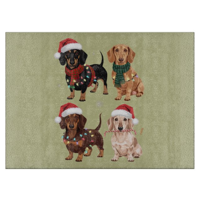 Planche À Découper Dachshund Christmas Chien Maman Lover Noël Cadeau (Devant)