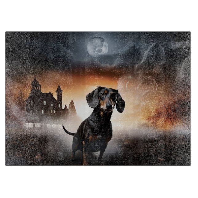 Planche À Découper Dachshund Halloween Épouvantable (Devant)