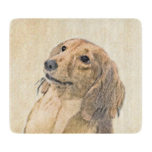 Planche À Découper Dachshund (Longhaerien) Peinture - Art Chien origi