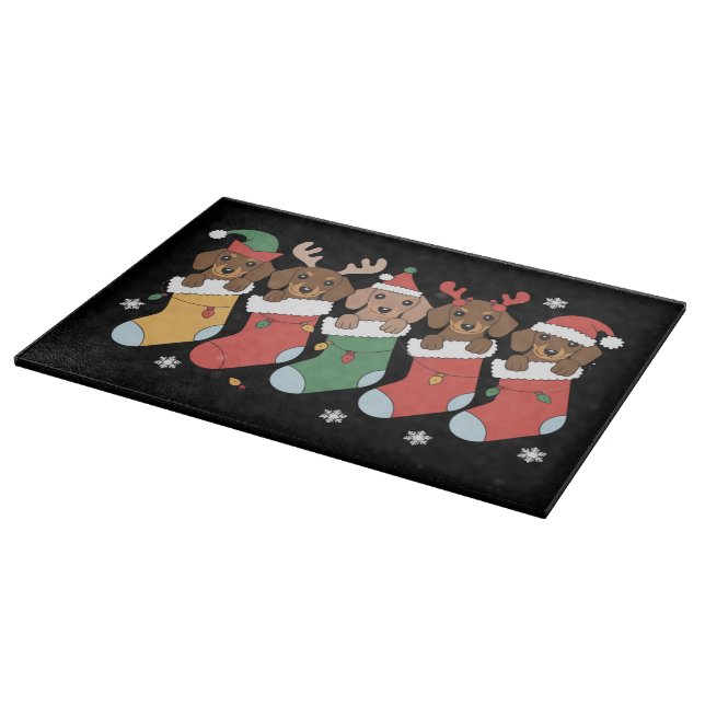 Planche À Découper Dachshund Maman Noël Amoureux des chiens cadeau No (Coin)