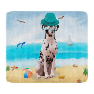 Planche À Découper Dalmatien sur la plage
