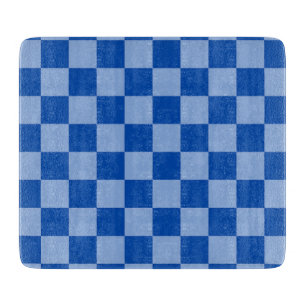 Planche À Découper Damier Bleu de Cobalt
