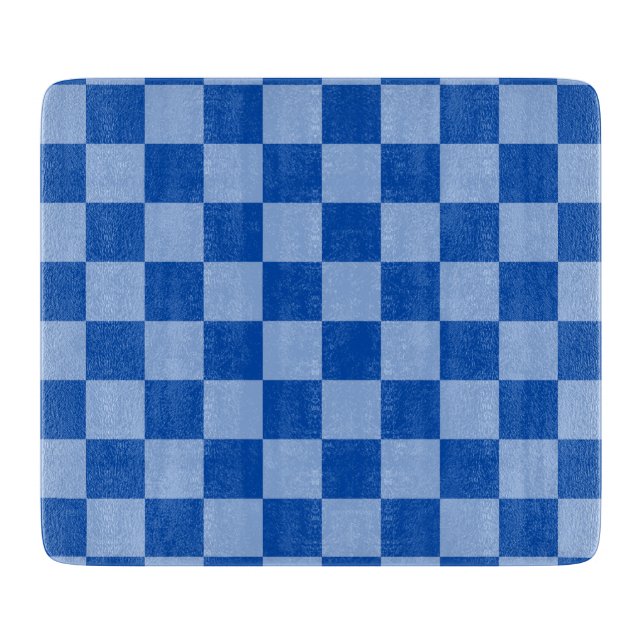 Planche À Découper Damier Bleu de Cobalt (Devant)