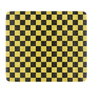 Planche À Découper Damier jaune et noir